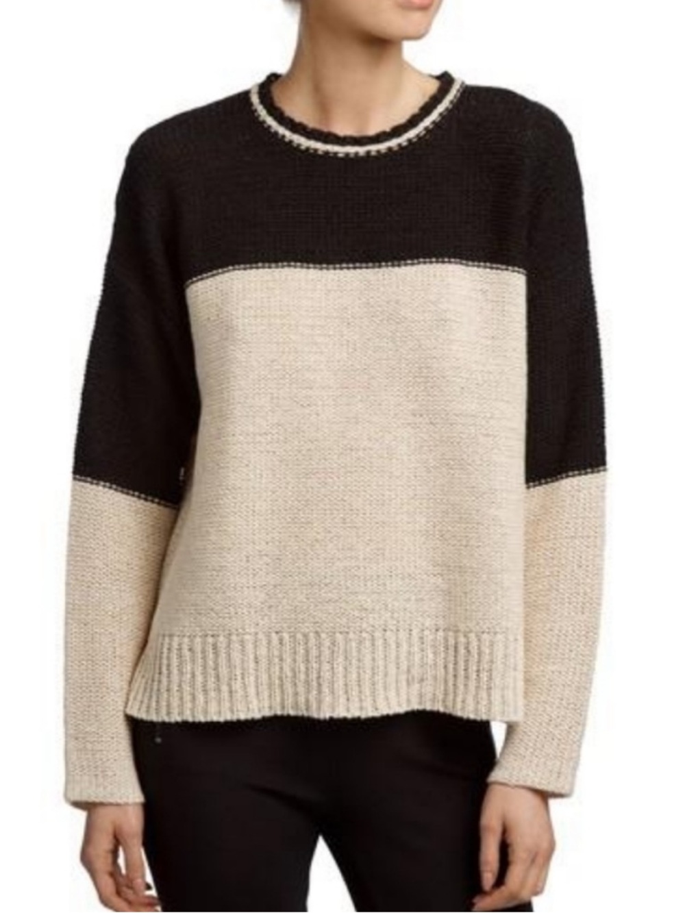 James Perse Colorblock Oversize Dolman Knit Sweater size XS